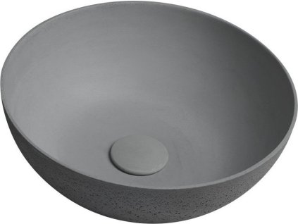 FORMIGO betonové umyvadlo na desku, Ø 39cm, šedá FG317
