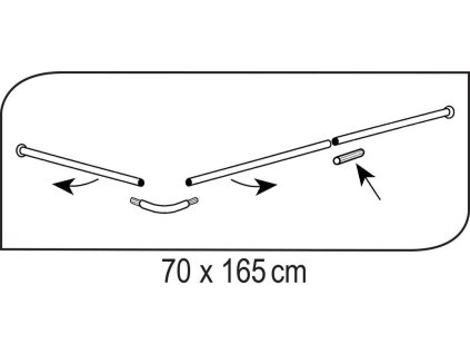 Rohová univerzální sprchová tyč, chrom 59500