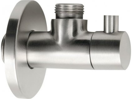 MINIMAL rohový ventil s rozetou, 1/2"x 3/8" pro studenou vodu, nerez mat MI058S
