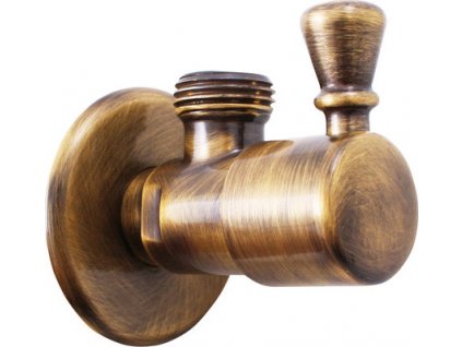 Slezák Rav Rohový ventil s keramickým vrškom - stará mosadz