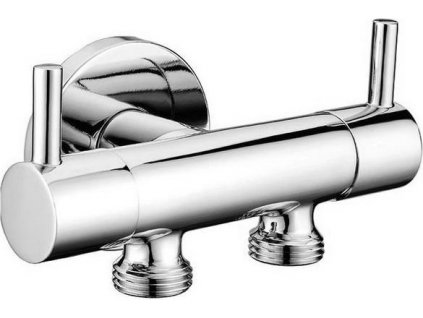 Dvojventil pro napojení bidetové sprchy a WC, chrom 1209-04-B