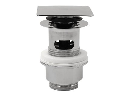 Uzavíratelná hranatá výpusť pro umyvadla s přepadem kliklak, V 32-52mm, chrom