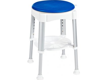Stolička otočná, nastaviteľná výška, biela/modrá A0050401