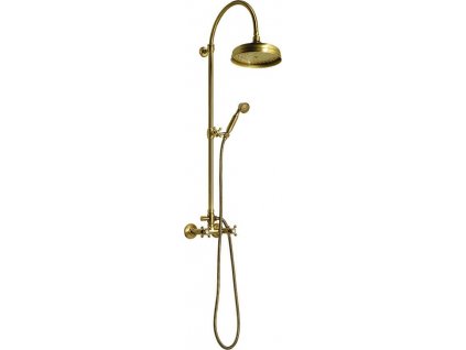 ANTEA sprchový stĺp na napojenie na batériu, hlavová a ručná sprcha, bronz SET036