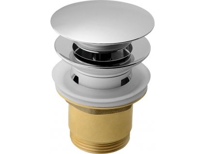Uzavíratelná umyvadlová výpusť kulatá, kliklak, velká zátka, V 35-55mm, chrom Na tento produkt poskytujeme množstevní slevu