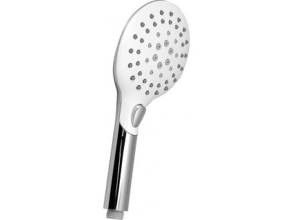 Ručná sprcha s tlačidlom, 6 režimov sprchovania, priemer 120mm, ABS/chróm/biela 1204-20