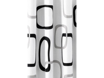 Sprchový závěs 180x200cm, polyester, bílá/černá/šedá ZP004