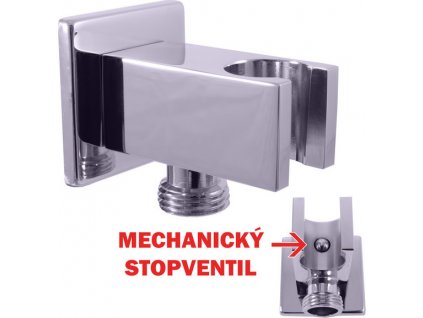 Slezák Rav držák sprchy s integrovaným STOP ventilem MD0751  hranatý tvar