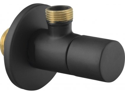 Rohový ventil s rozetou, kulatý, 1/2'x 3/8' , černá mat SL015