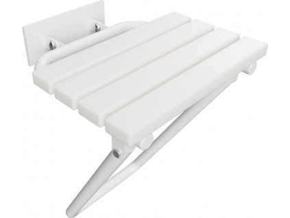 Bemeta HELP: Sklopné sprchové sedátko s nohou s krytkou, bílé, plast bílý