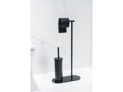 Olsen Spa WC štětka + držák papíru, černý kov KD02071631