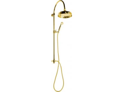 ANTEA sprchový stĺp na napojenie na batériu, hlavová a ručná sprcha, zlato SET035