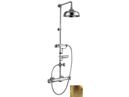 SASSARI sprchový sloup s termostatickou baterií, mýdlenka, 1200mm, bronz SR321BR