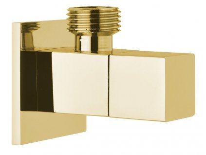 Rohový ventil s rozetou, hranatý, 1/2'x 3/8' , zlato SL117