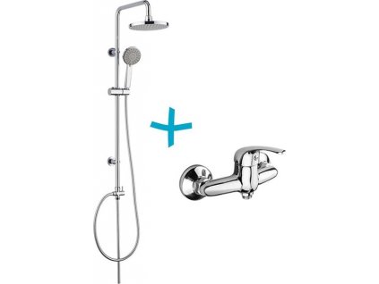 Mereo Sprchová souprava Lila-plastová hlavová sprcha a třípolohová ruční sprcha vč. sprch. baterie 150 mm CBEE609