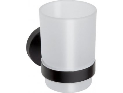 X-ROUND BLACK pohár, mliečne sklo, čierna XR903B