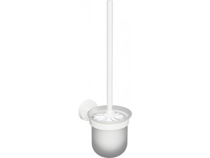 X-ROUND WHITE WC štětka nástěnná, miska mléčné sklo, bílá XR303W