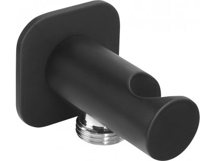 Držák sprchy kulatý, pevný, s vyústěním, černá mat SG403NE