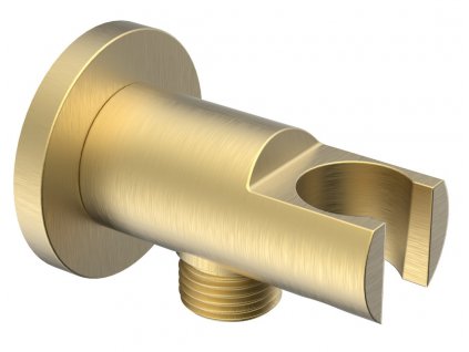 Držák sprchy kulatý, pevný, s vyústěním, zlato mat 1205-09GB
