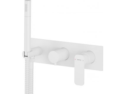 SPY podomítková sprchová baterie s ruční sprchou, 2 výstupy, bílá mat PY52/14