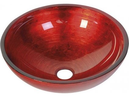 MURANO ROSSO IMPERO skleněné umyvadlo na desku, průměr 40cm, červená AL5318-63