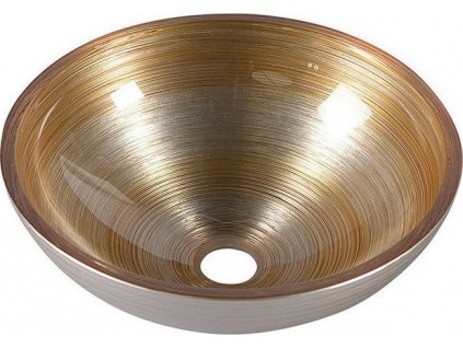 MURANO SOFT BROWN skleněné umyvadlo na desku, průměr 40cm, béžovozlatá AL5318-67