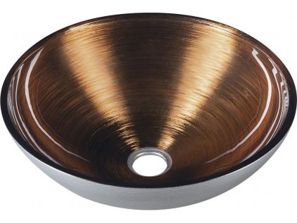 MURANO WENGE sklenené umývadlo okrúhle 40x14 cm, medená/strieborná AL5318-66