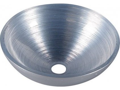 MURANO SILVER sklenené umývadlo okrúhle 40x14 cm, strieborná AL5318-68