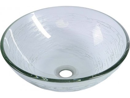 RIPPLE sklenené umývadlo na dosku Ø 42 cm, číra s motívom 2501-18