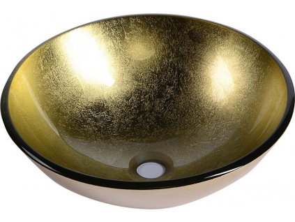 SHAY sklenené umývadlo priemer 42 cm, zlatá 2501-22