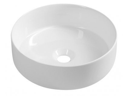 INFINITY ROUND keramické umývadlo na dosku, priemer 36x12 cm, biela 10NF65036