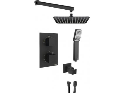LATUS podomietkový sprchový set s termostatickou batériou, box, 2 výstupy, čierna mat 1102-62B-21