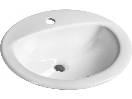 Keramické umývadlo, zápustné, 52x45 cm, biela 55227