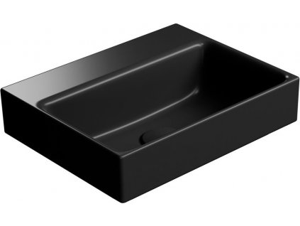 NUBES keramické umývadlo 40x32cm, brúsená spodná hrana, bez otvoru, čierna mat 96849026