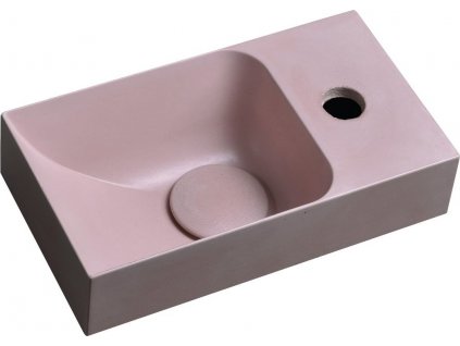 PICCOLINO betonové umývátko 30,8x17cm, baterie vpravo, růžová PK30521