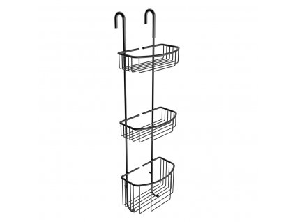 Nimco Bez vŕtania Závesná polica trojposchodová čierna TRC 03-90