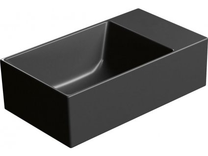 KUBE X keramické umývadlo 40x23cm, bez otvoru, pravé/ľavé, čierna mat 9484026