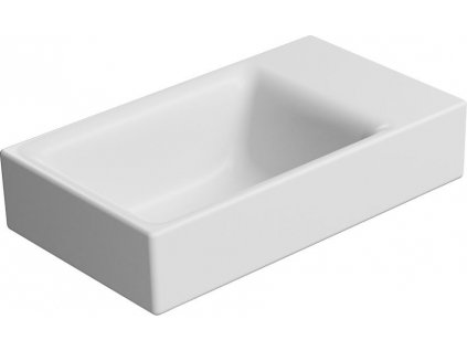 NUBES keramické umývadlo 40x23cm, bez otvoru, pravé/ľavé, biela mat 9636009