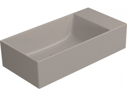 KUBE X keramické umývadlo 50x25cm, bez otvoru, pravé/ľavé, tortora mat 9486005