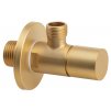 Rohový ventil s rozetou, okrúhly, 1/2"x3/8", zlato mat SL019