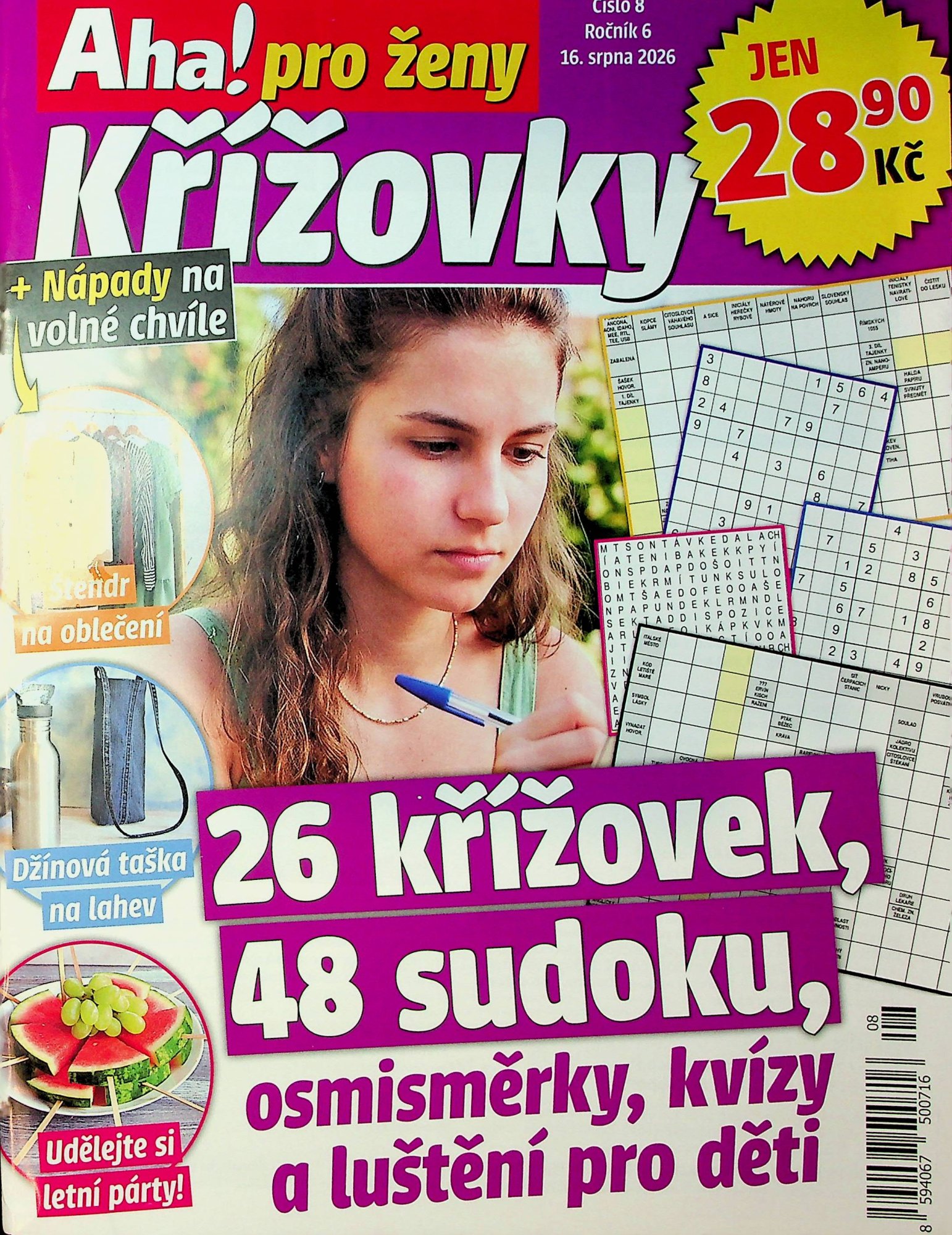 Užijte si letní pohodu naplno: Luštění i kreativní nápady s časopisem Aha! pro ženy Křížovky
