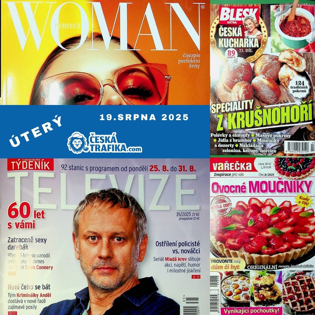 Časopisy, které vyšly 19.8.2025: Pestrá nabídka pro každého čtenáře