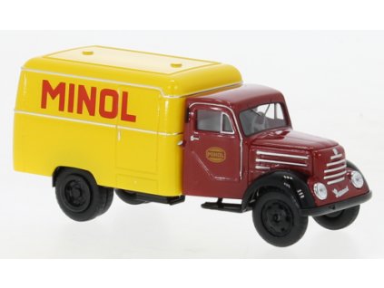 Robur Garant box-wagon, Minol, 1953 1:87 - Brekina
