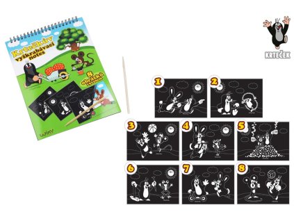 Škrabací obrázek W016890 Krtek 19x26 cm / 8 listů