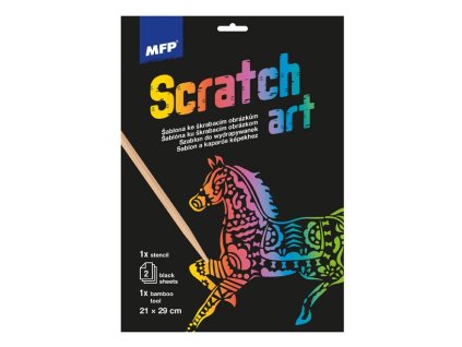 Škrabací obrázek šablona A4 koně  21x29cm + 2 listy
