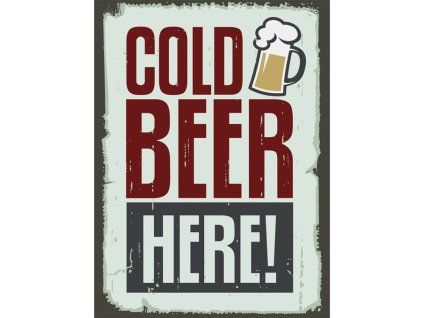 Dekorační cedule na stěnu Cold Beer