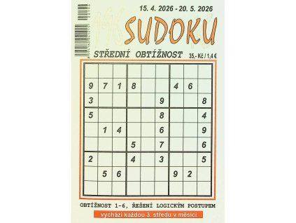 Střední obtížnost sudoku 196