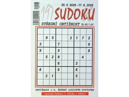 Střední obtížnost sudoku 197