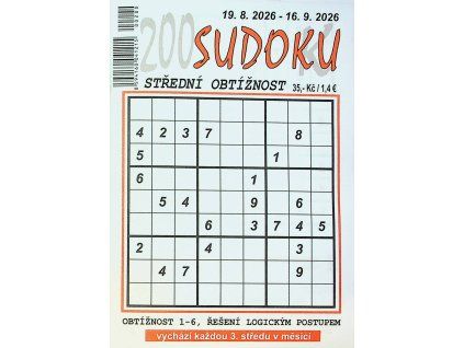 Střední obtížnost sudoku 200