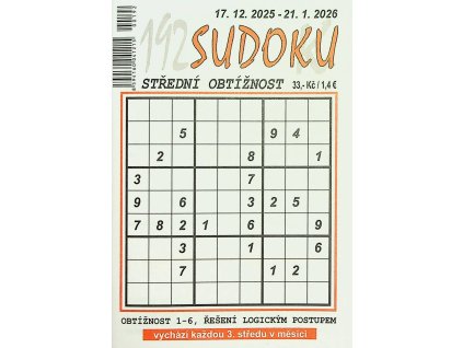 Sudoku střední obtížnost 192